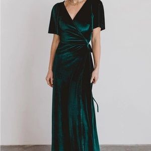 Baltic Born Meghan Emerald Green Wrap Dress M - HEMMED